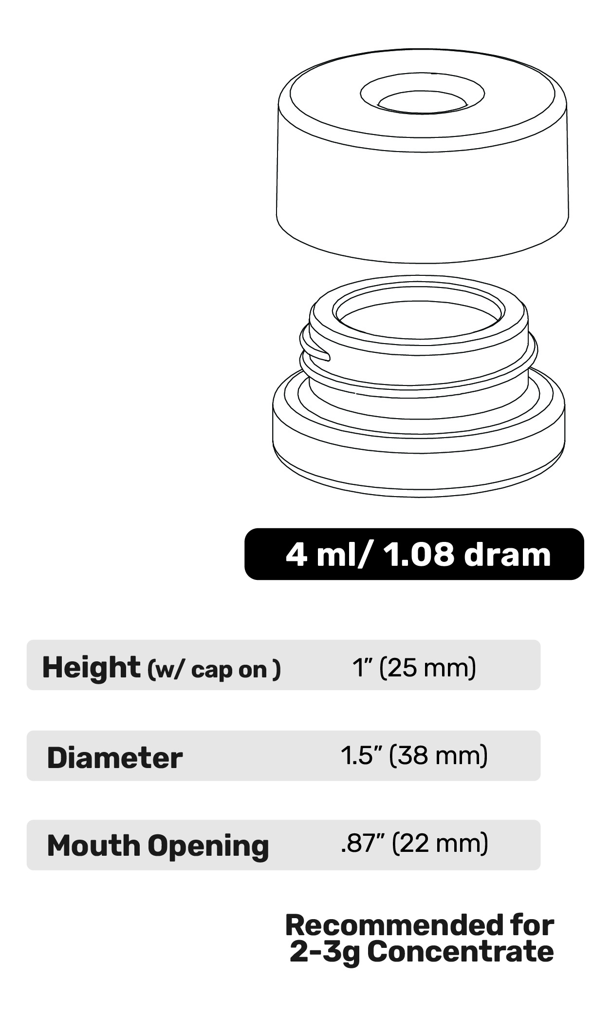 Pop-Vac Jars 50 Pack, 4ml - Black - Image 3